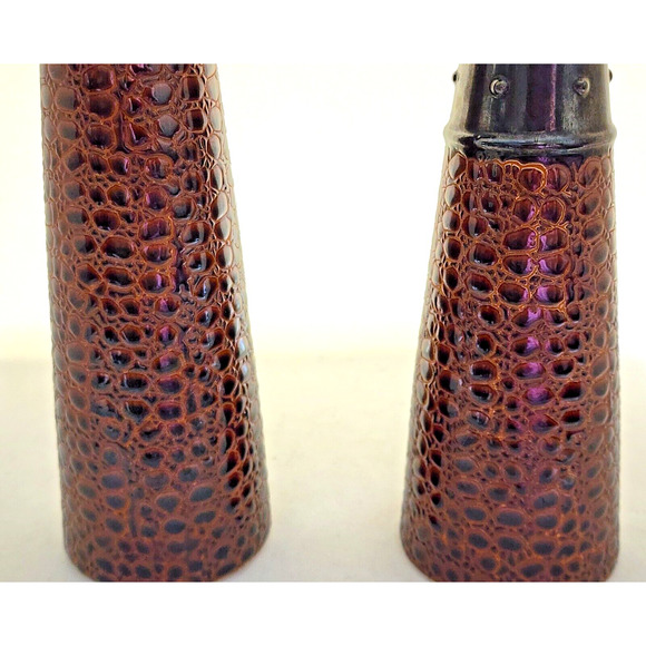 CANDLE HOLDERS-Pillar Candle-Ceramic-Alligator and Metal Look-12" & 10"-Set of 2 - Picture 7 of 11